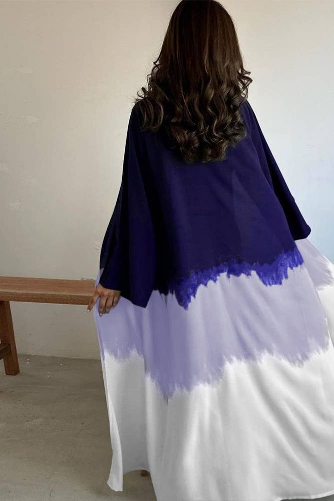 UNISHE - Wholesale Kimono - Women's - Summer Color Block Tie Dye Open Kimono ZK136913