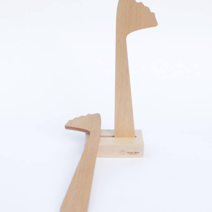 Reine Mère - Wholesale Serving Utensil - Ginkgo - Beechwood salad servers2