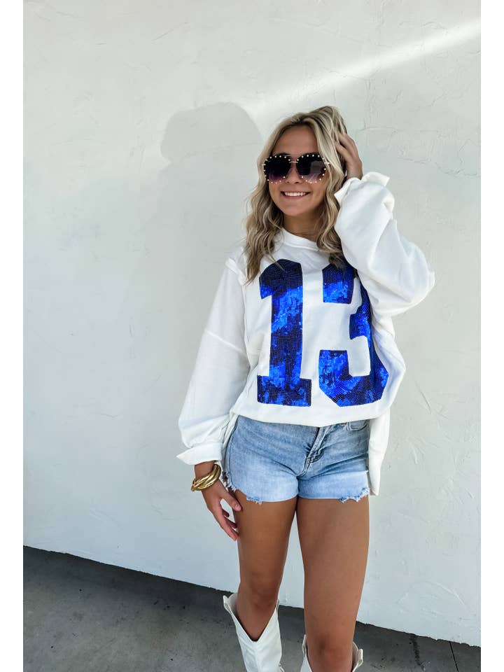 BLAKELEY - Wholesale Graphic Sweatshirt - Women's - LUCKY NUMBER 13 SWEATSHIRT