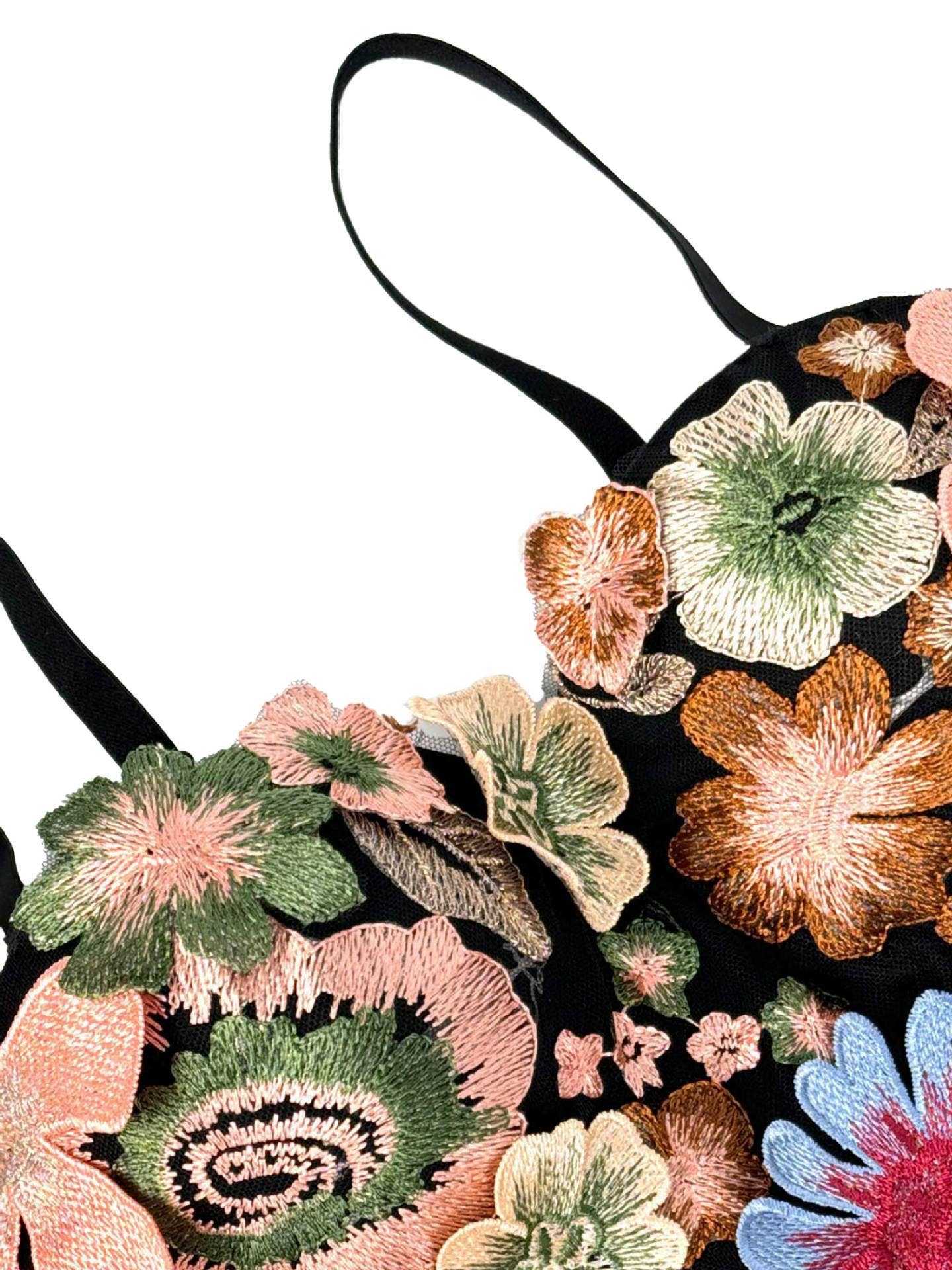 Colore come immagini VE006Y Top a fascia ricamato floreale retrò con reggiseno in vendita all'ingrosso su Faire4