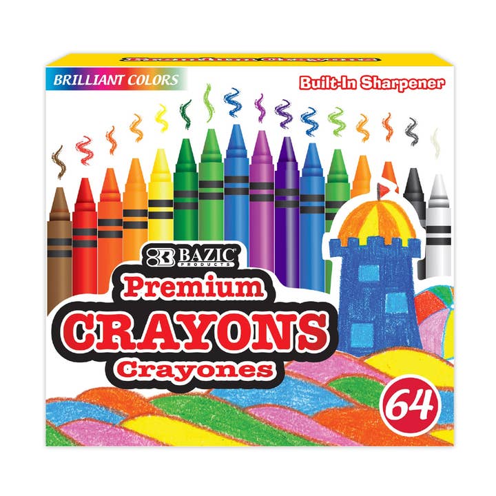 64 crayons premium avec taille-crayon pour la vente par Luna Office Supply - Everyday Essential