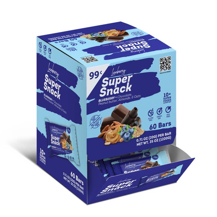 Lueberry Super Snack - Wholesale Snack Bar - Lueberry Super Snack, Mini (20gr) Blueberry Bar