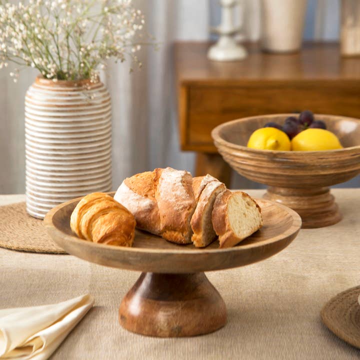 Mela Artisans - Wholesale Cake Stand - Sienna Mangowood Pedestal3