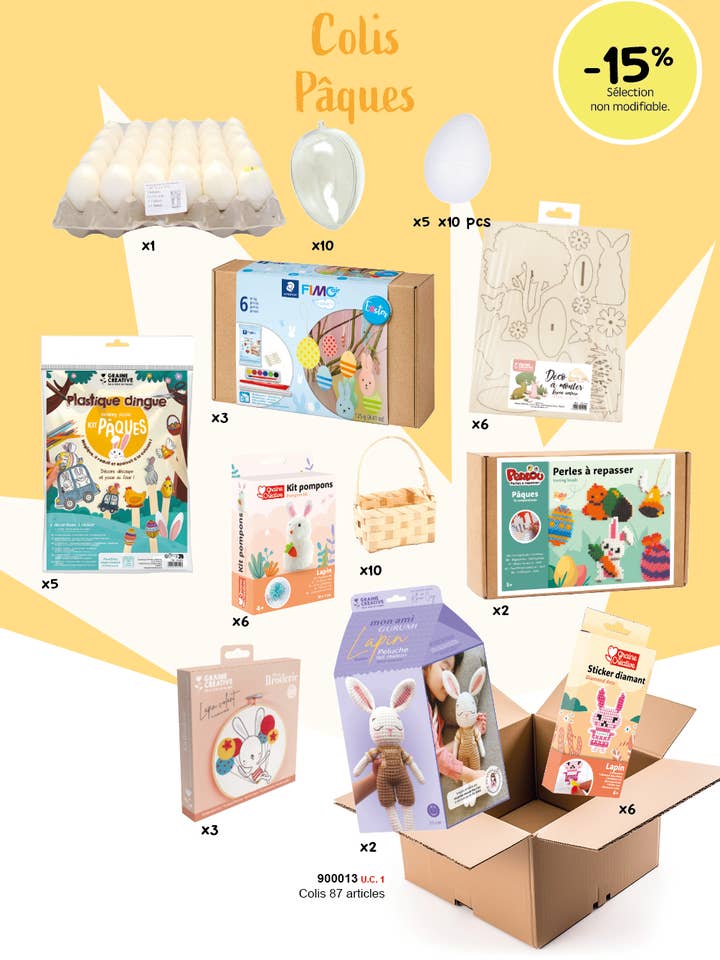 🐣Kreatives Ostern-Paket – Kreativartikel 87 Stück für den Großhandel von Graine Créative