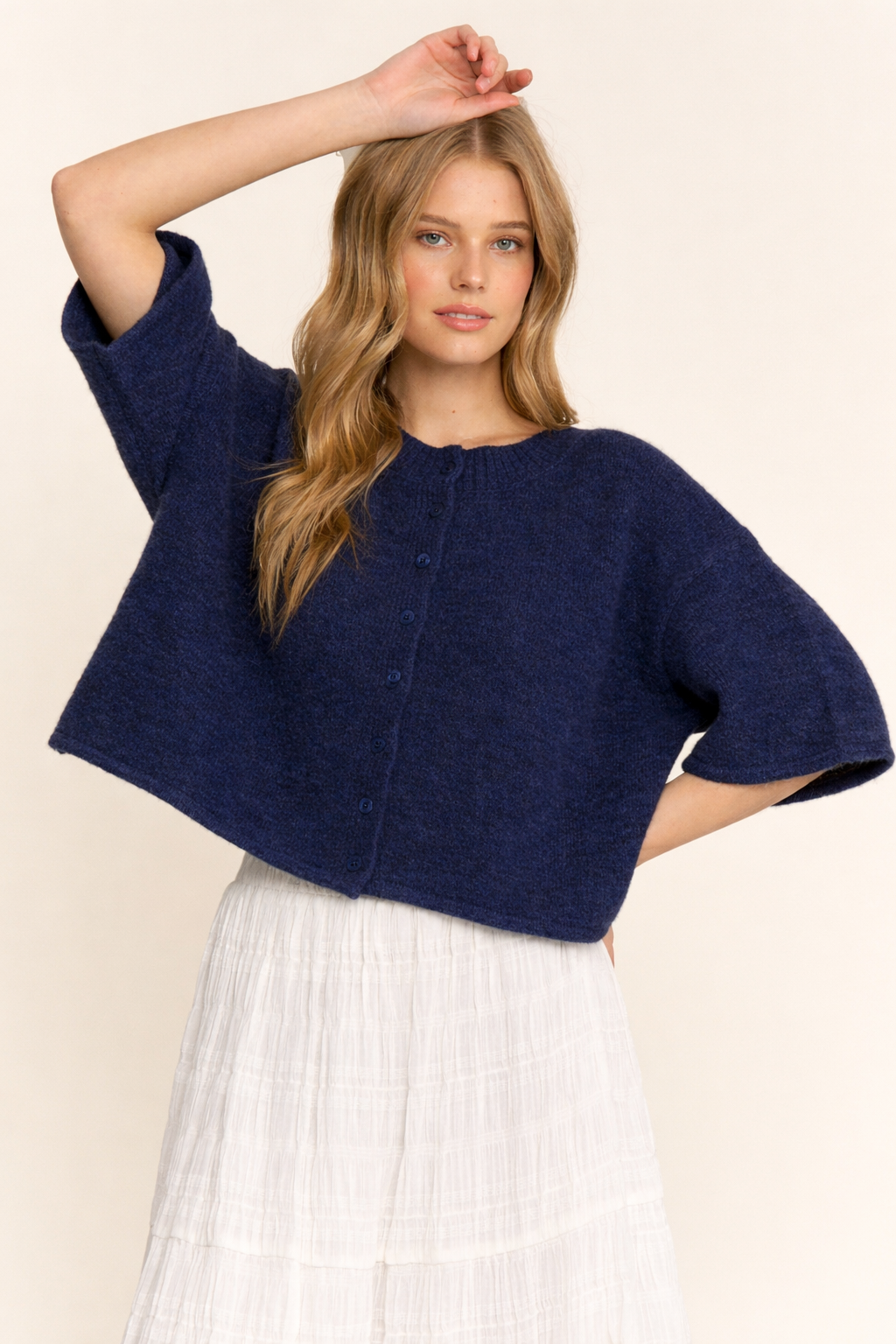 CANDESCENT - Wholesale Cardigan - Women's - Cropped Boxy Soft Knit Cardigan - LOU CARDIGAN36