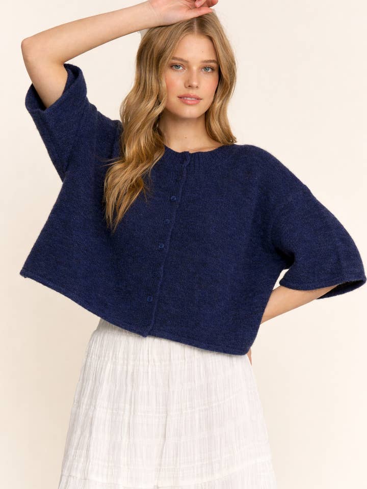 CANDESCENT - Wholesale Cardigan - Women's - Cropped Boxy Soft Knit Cardigan - LOU CARDIGAN36