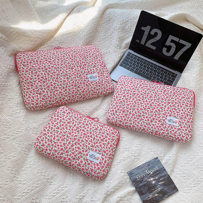 Dipped Shop - Wholesale Laptop/Tablet Case - Women's - Flower Love Print Cute Laptop Ipad Bag DPB29242