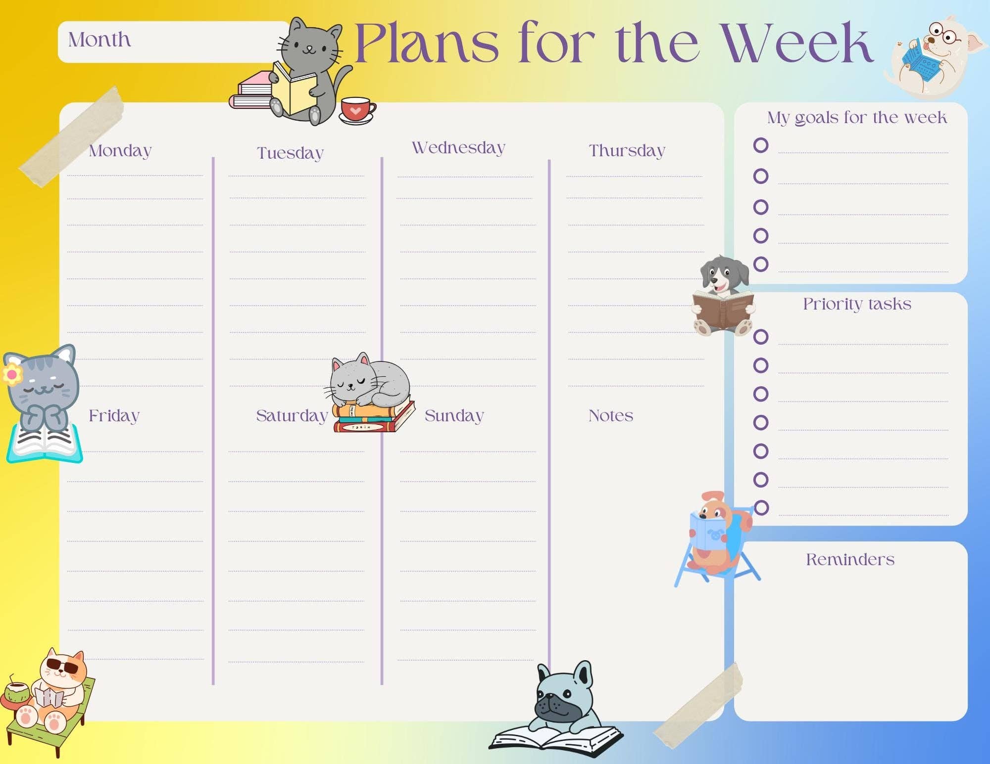 Autumnmist Boutique - Wholesale Notepad - Paws & Pages Weekly Planner Notepad 8.5" x 11" - Bookworm Gift - Notepad3