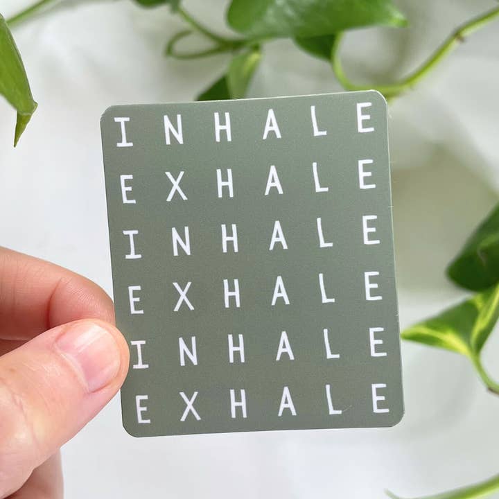 Inhale Exhale Sticker | Meditation Sticker | Yoga Sticker for wholesale by Mindful over Mind Full
