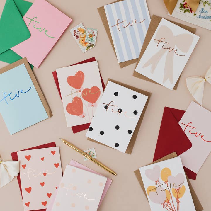 Age Five - Luxury Foil Age 5 Card - Choose from 10 designs for wholesale by Oh Squirrel