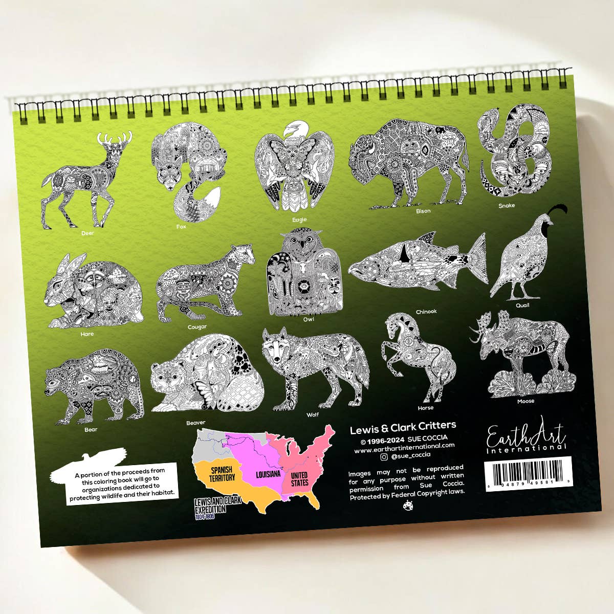 EarthArt International - Wholesale Kleurboek - Volwassene - Lewis & Clark Critters kleurboek1