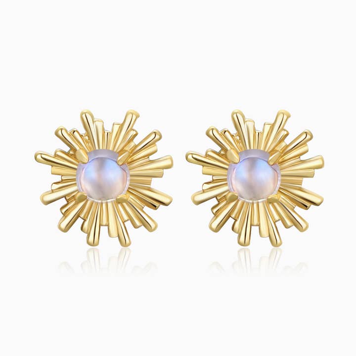 Rainbow månsten Sunburst Stud örhängen för wholesale av Studdedheartz