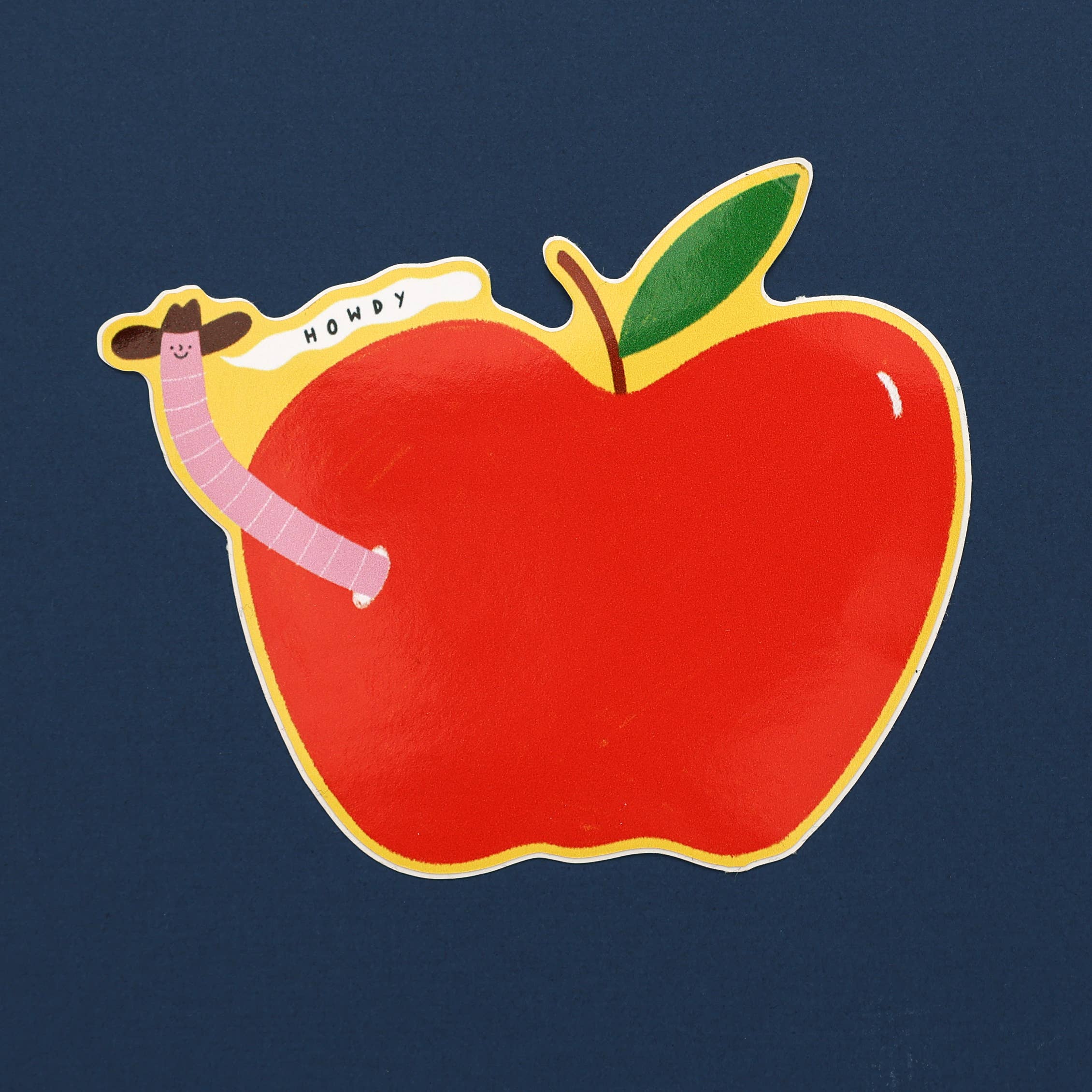 Little Black Cat Illustrated Goods – Engroshandel Klistermærke – Orm Cowboy Klistermærke | Howdy Vinyl Klistermærke | Orm I Æble5