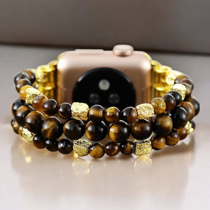Cape Diablo – wholesale Klockarmband/-rem - Dam – Tiger Eye Gleam stretchigt Apple Watch-armband