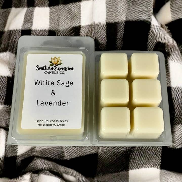 Cera de sálvia branca e lavanda derrete por atacado de Southern Expression Candle Co.