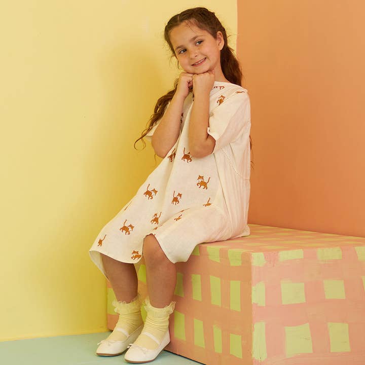 Tessa Embroidered Linen Dress for wholesale by Tierra