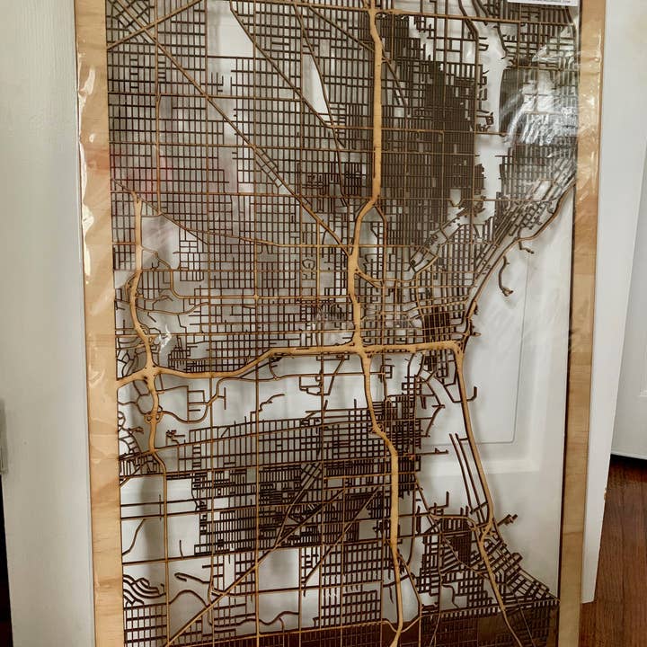 One Man One Garage - Wholesale Wall Accent - City Maps, Large 24x36" Perfect Housewarming Gift! Wooden Street Cutouts18