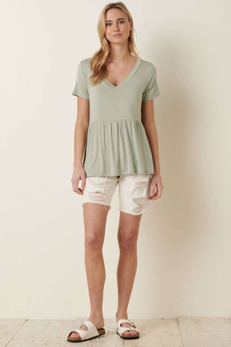 mittoshop - Wholesale Tunic - Women's - BT8128-BAMBOO V-NECK BABYDOLL TOP13