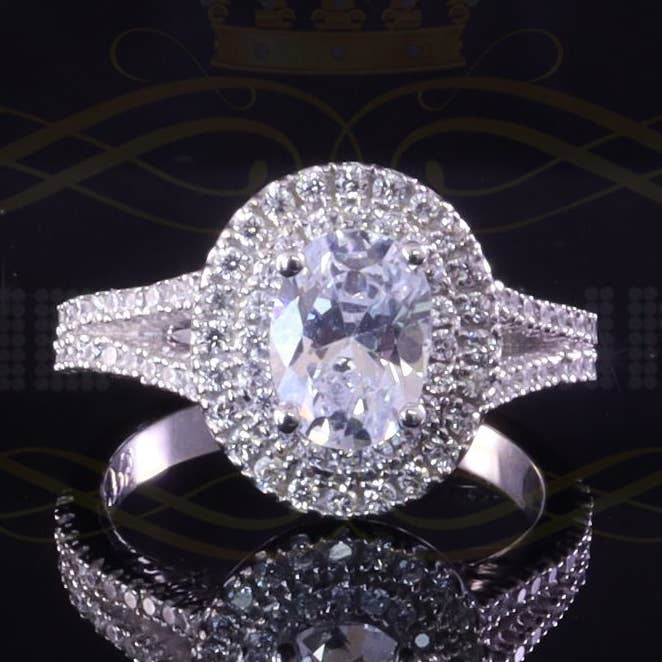 King Of Bling's3.00 ct Cubic Zirconia White 925 Sterling Silver Women Engagement Ring Size 7 for wholesale by KING OF BLINGS