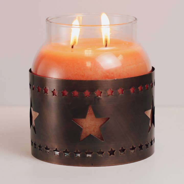 A Cheerful Giver - Wholesale Jar/Filled Candle - Star Candle Sleeve - Keepers (Copper)1