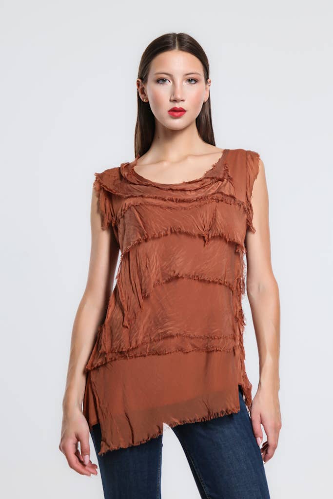 TINA Stephens Italy/Tees By Tina - Wholesale Blouse - Women's - Arianna Silk Ruffle Top (BT205)20