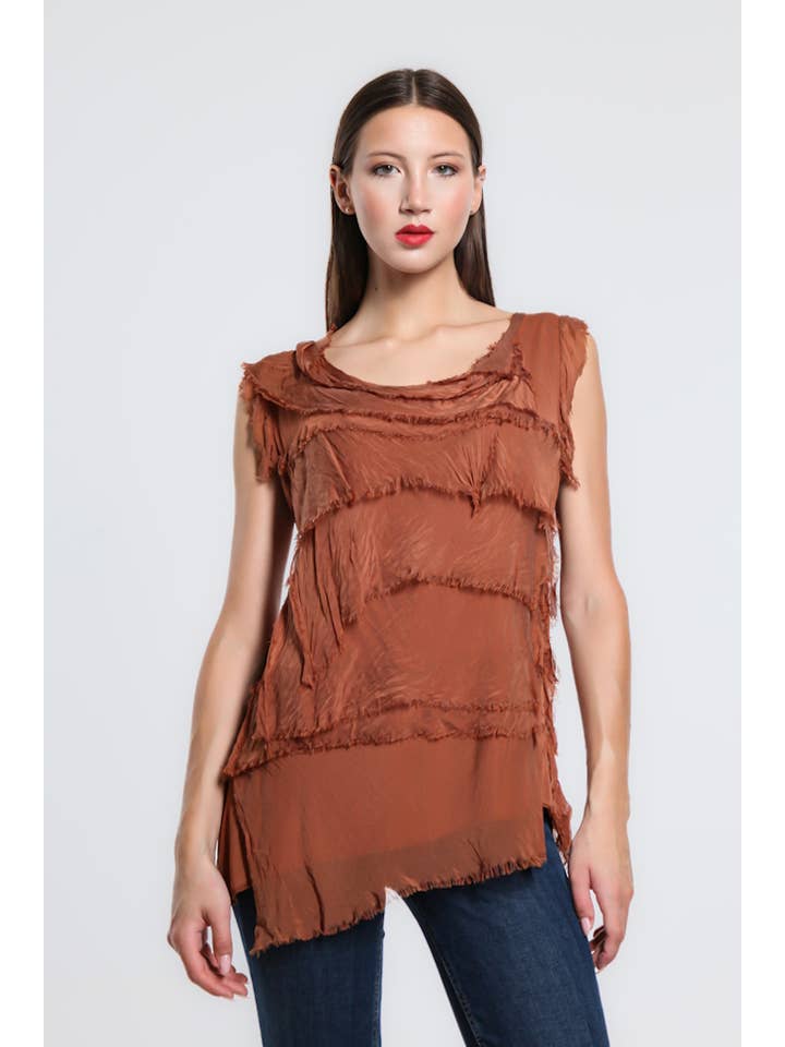TINA Stephens Italy/Tees By Tina - Wholesale Blouse - Women's - Arianna Silk Ruffle Top (BT205)20
