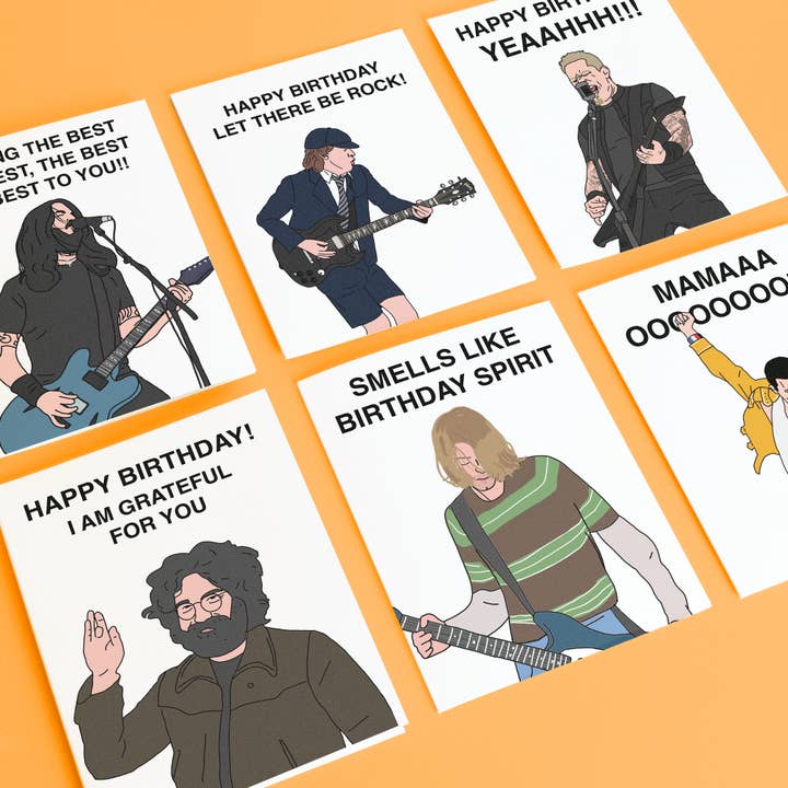 Pop Hot Cards - Wholesale Birthday Card - Kurt Cobain Birthday Card, Nirvana Birthday Card