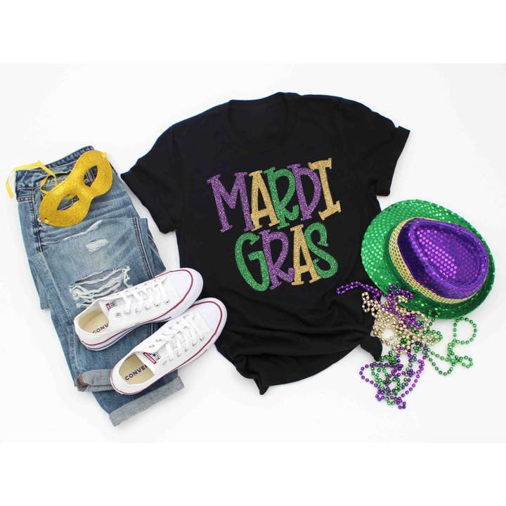 Mardi Gras Doodle Letters for wholesale by MidWest Tees