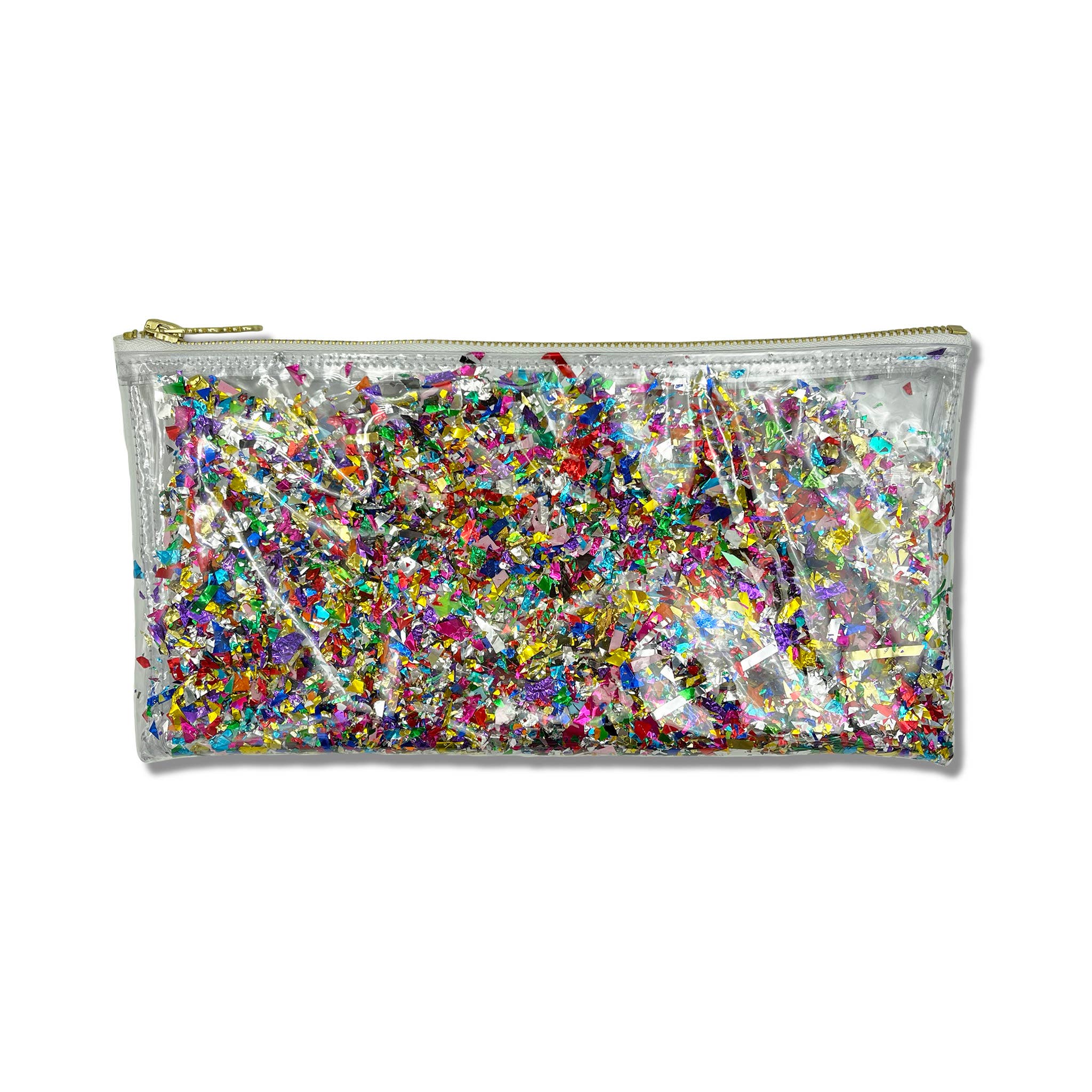 Julie Mollo! – wholesale Clutch bag – women's – Clear Rainbow Confetti Clutch – Fun, Sparkly, and Stylish!1