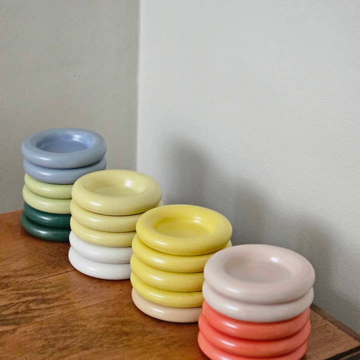 Donut Dish • Handmade Ceramic Chunky Rounded Bubble Tray for wholesale by Bad Dogs Studio