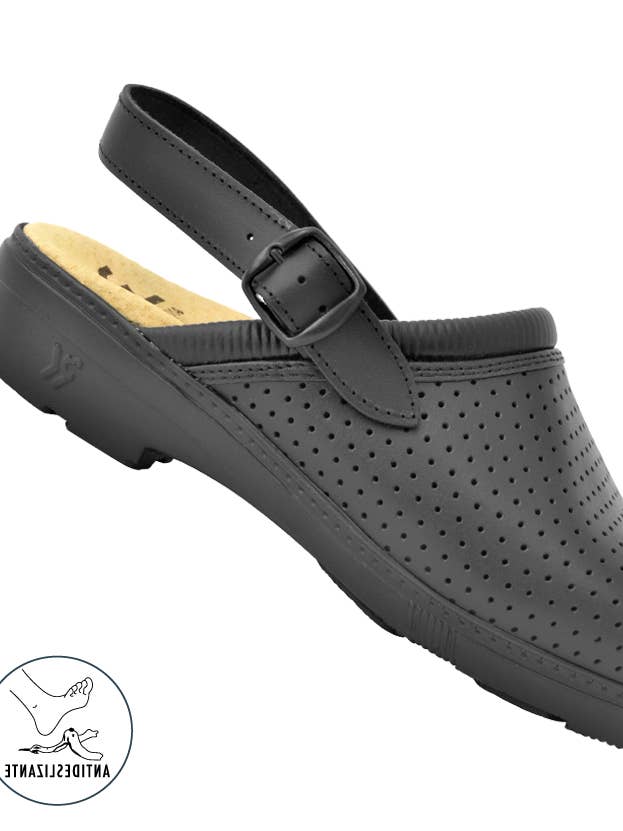 Zoccolo sanitario in pelle con cinturino BIO-K colore marine per la vendita all'ingrosso da parte di Haikon Hada (Calzame, Alster Komfort, Timoni)