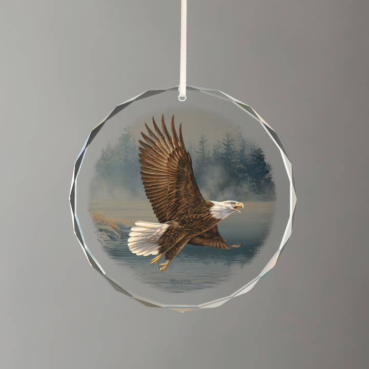 Majestic Flight - Eagle - Round Glass Ornament for wholesale by Art Brand Studios