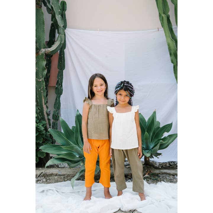 Girl Kids Back Buttoned Ecrou White Blouse for wholesale by Lally Things