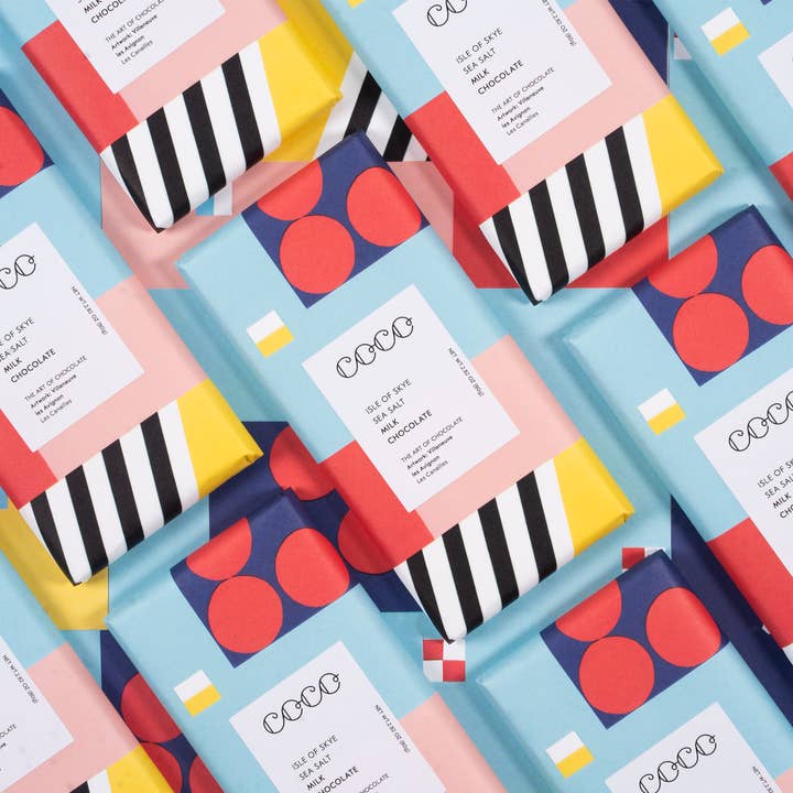 COCO Chocolatier – Engroshandel Chokoladebar – Isle of Skye Havsalt Mælk Chokolade Bar (Pakke med 12)2
