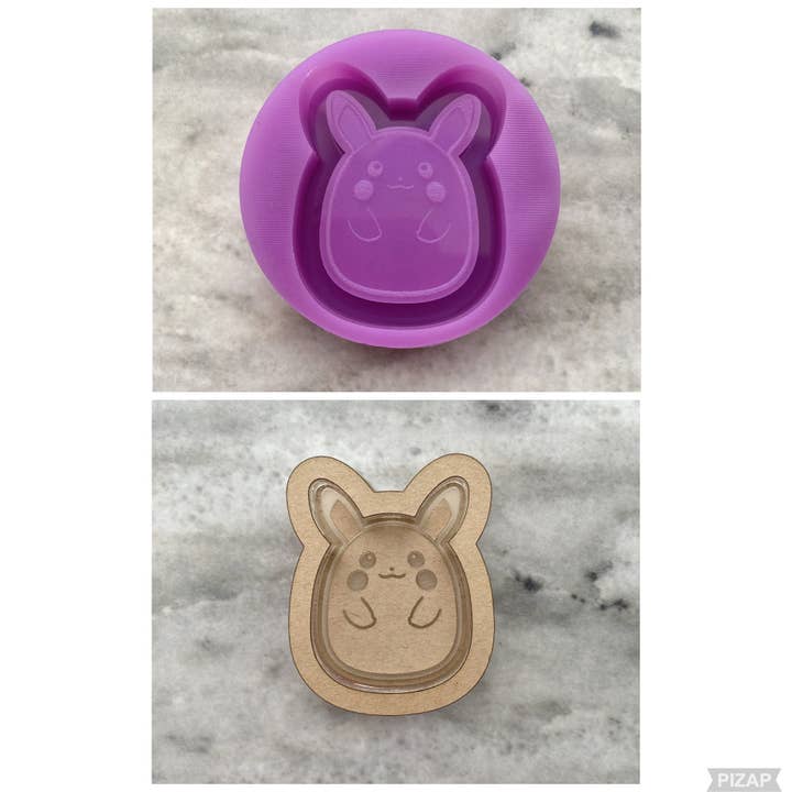 EllaRaeMouldsVinyls - Wholesale Craft Supplies - Pikachu Shaker Silicone Mould, Pokemon Shaker Mould