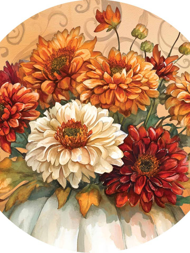 Stepping Stone-Pumpkin Mums for wholesale by Custom Decor