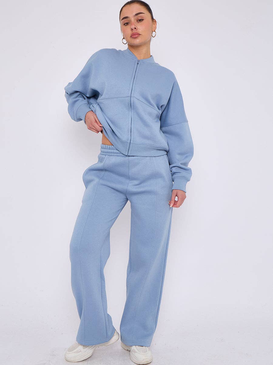 AX Labels - Wholesale Top & Pant Set (NOT Loungewear) - Women's - Oversized Bomber Style Fleece Zipper Co-ord91