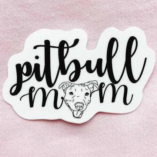 Pitbull Mom Sticker for wholesale by AdaleAnnDesigns
