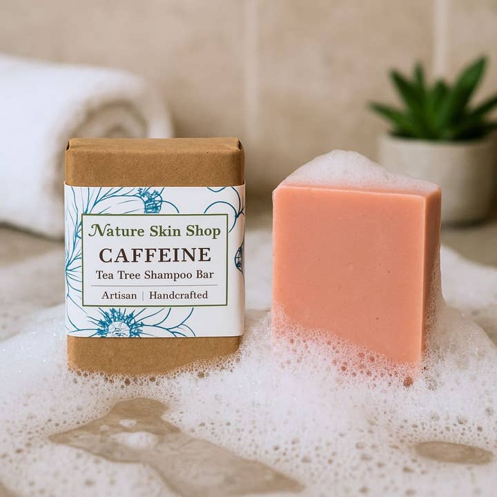 Nature Skin Shop LLC - Vente Disques de shampoing/shampoings solides - Shampoing Solide à la Caféine & Arbre à Thé - Pour la Santé du Cuir Chevelu & le Volume2