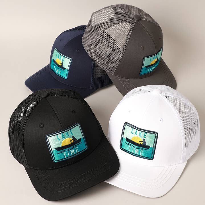 Fashion City - Wholesale Trucker Hat - Men's - Men's LAKETIME Embroidered Patch Baseball Cap with Mesh Back