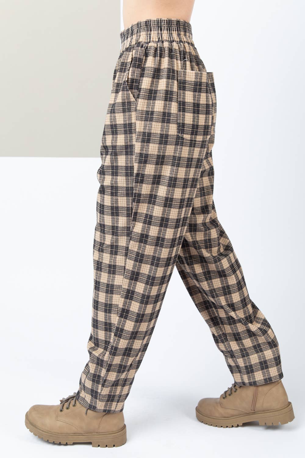 VERY J - Wholesale Pants - Women's - NP70310-Corduroy Flannel Plaid Cozy Comfy Pants12