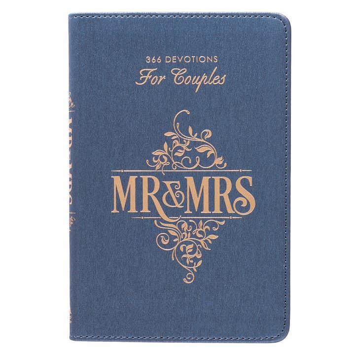 Christian Art Gifts - Wholesale Book - Adult - Devotional for Mr. & Mrs. Blue Faux Leather