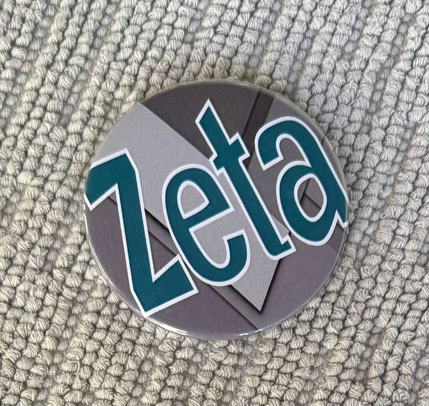 Buttongirl99 - Wholesale Lapel Pin/Button - Zeta Tau Alpha Sorority 3" Pin/Button - Gray0
