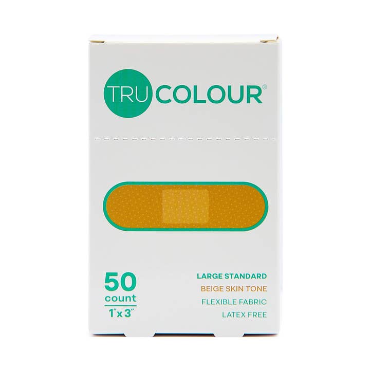 TruColour Skin Tone Bandages: 50ct (Aqua Box) for wholesale by TruColour