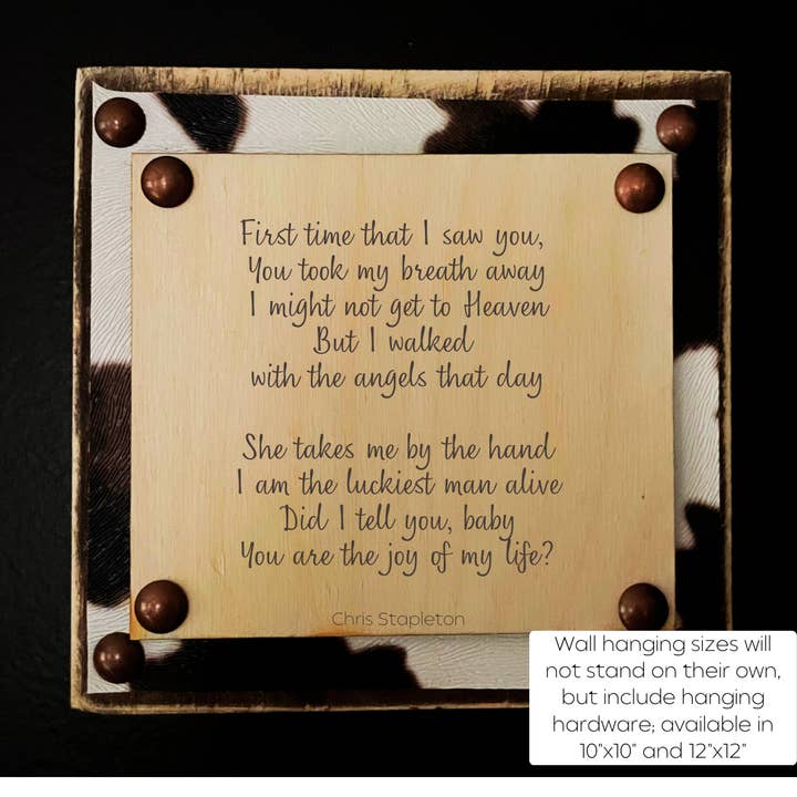 REMOVED BRAND - Vendita all'ingrosso Cartelli - Shelf Sitter Cowprint - Chris Stapleton//Gioia della mia vita1