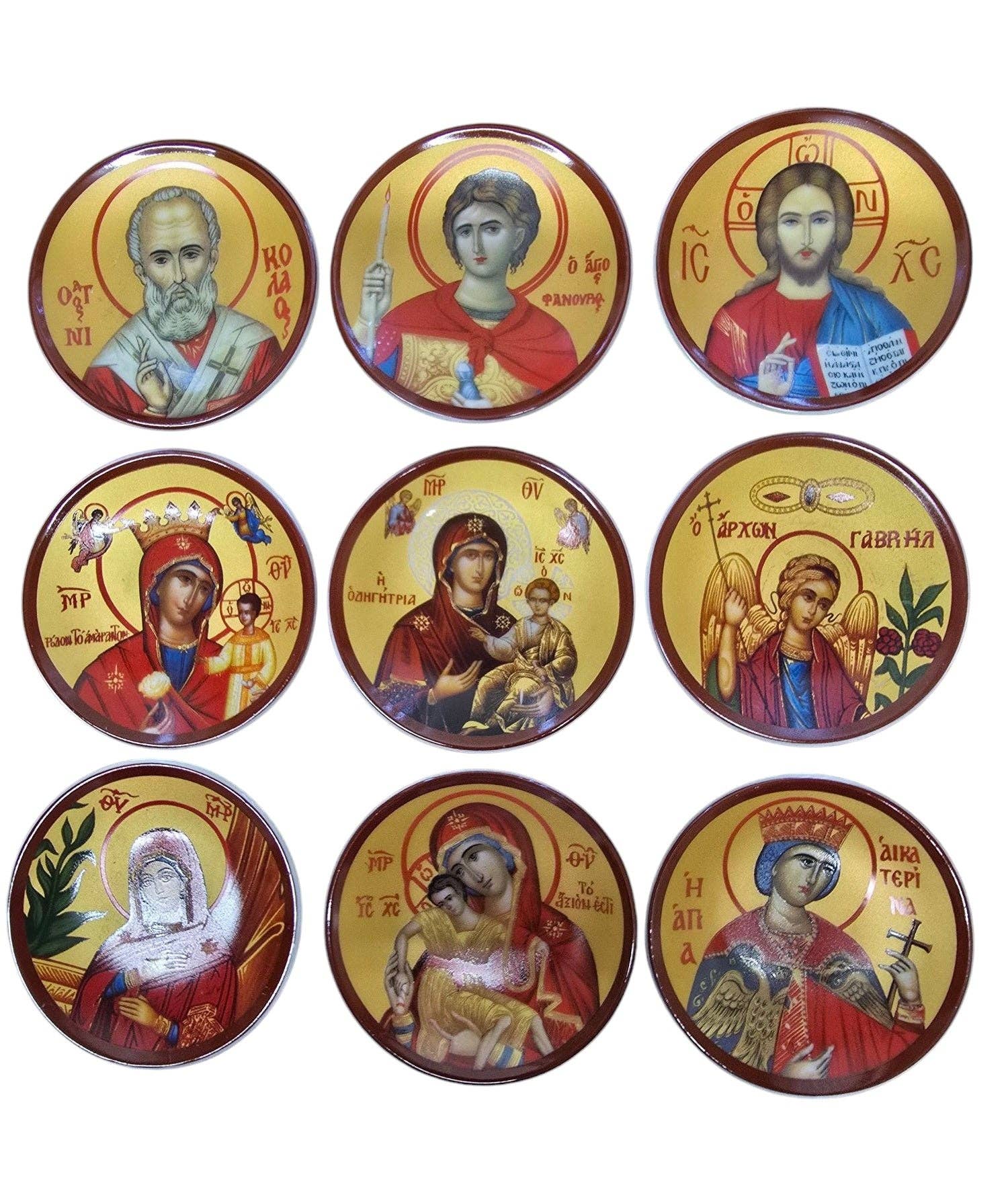 2 Greeks Inc – Großhandel Magnete – Orthodoxe byzantinische Ikonen-Keramikmagnete – Lebendig & Einzigartig0