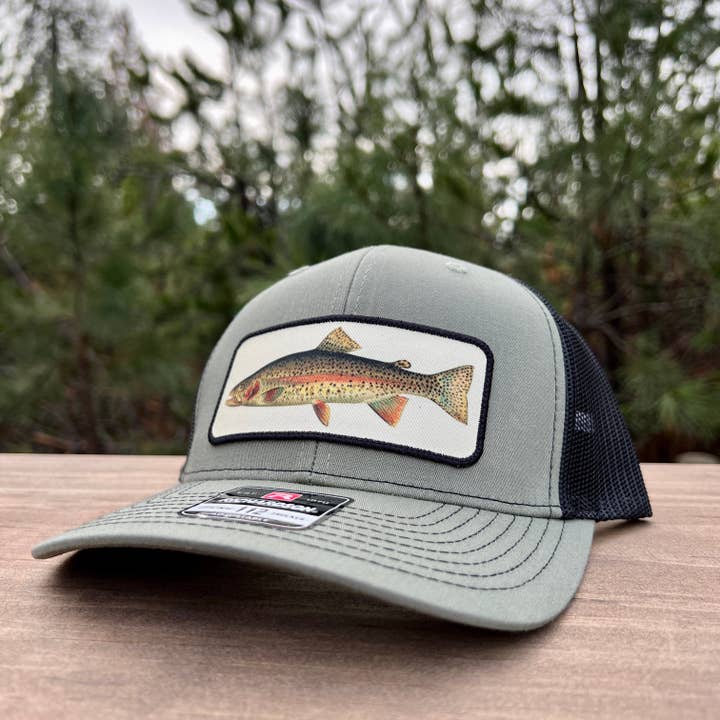 208 Tees - Wholesale Trucker Hat - Men's - Rainbow Trout Fishing Hat - Richardson Loden Green/Black