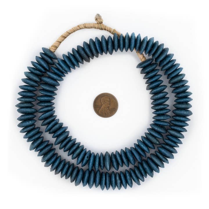 Blaugrün Ashanti Untertasse Glasperlen für den Großhandel von The Bead Chest