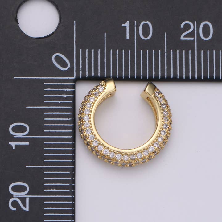 Aim Eternal - Wholesale Cuff/Wrap Earrings - 1x 16mm 24k Gold Micro Pave Ear Cuffs AI102 AI103