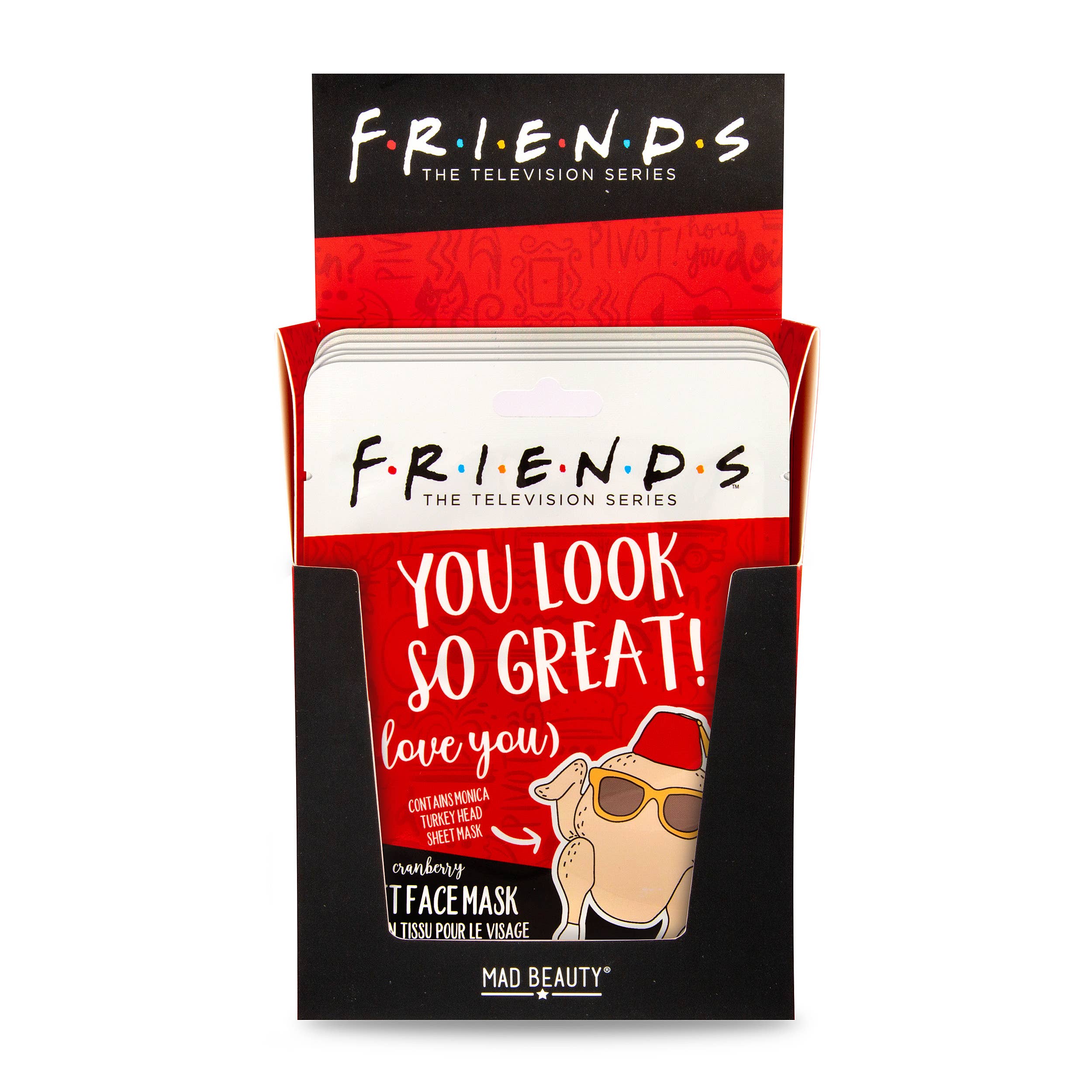 Mad Beauty USA LLC - Wholesale Skincare Face Mask - Mad Beauty Warner Friends Turkey Face Mask -12pc2
